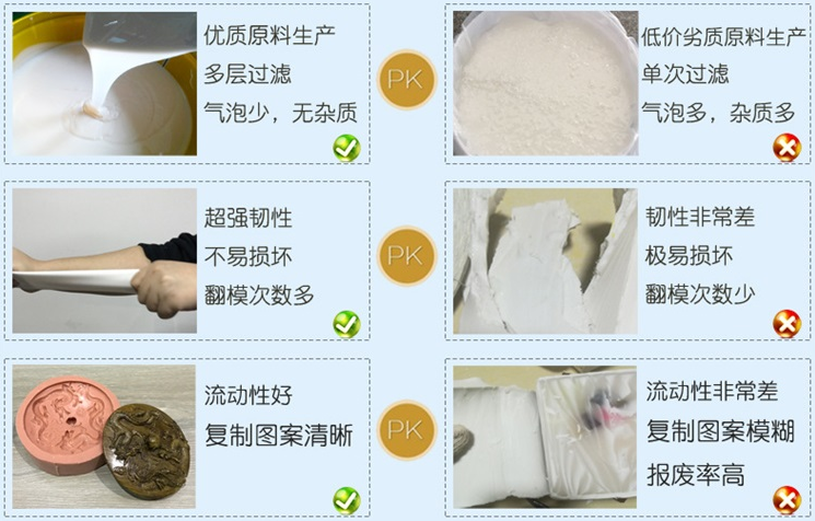 模具硅胶产品对比 模具硅胶产品对比